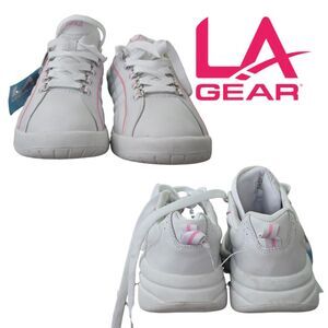 Vintage La Gear Size 10 White & Pink Women's Low Top Tennis Shoes Sneakers NWOT